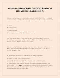 GERD & GALLBLADDER (ATI) QUESTIONS & ANSWERS  100% VERIFIED SOLUTION 2025 A+