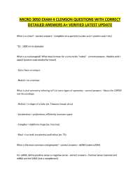 MICRO 3050 EXAM 4 CLEMSON QUESTIONS WITH CORRECT DETAILED ANSWERS A+ VERIFIED LATEST UPDAT