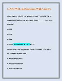 Acid-Base Balance and Hemodynamic Assessment: Multiple Choice Questions and Answers