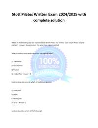 Stott Pilates Written Exam 2024/2025 with complete solution