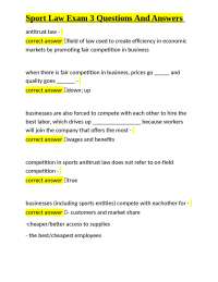 Sport Law Exam Q&A: Antitrust, Labor, Collective Bargaining