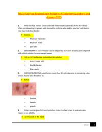 NSG 6435 Final Review Exam: Pediatrics Assessment Questions and Answers