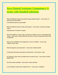 Iowa Dental Assistant Competency Exam: Microbiology and Infection Control