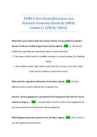 Fire Alarm System Test Exam Questions and Answers