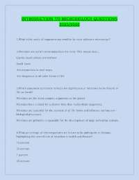 INTRODUCTION TO MICROBIOLOGY QUESTIONS 2025/2026