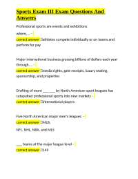 Professional Sports: A Comprehensive Exam with Questions and Answers