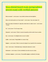 Iowa Dental Jurisprudence Exam: Questions and Answers