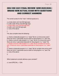 OSU CSE 2221 Final Review: Java Programming Multiple Choice Questions and Answers