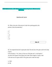 GED-Mathematics GED Mathematical Reasoning Exam (Mathematics)  2025-2026.  Question&ANS