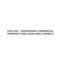 CPCU 551 Commercial Property Risk: Definitions and Concepts