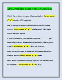 APEA Predictor Exam Questions and Answers: A Comprehensive Review of Medical Concepts