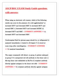 ASCP BOC Exam Study Guide: Questions and Answers in Medical Laboratory Science