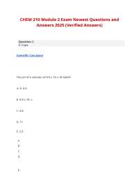 CHEM 210 Module 2 Exam: Questions and Answers