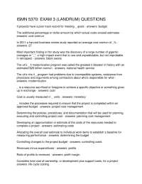 Project Cost Management: Questions and Answers