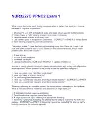 NUR3227C PPNC2 Exam 1 Questions and Answers Best rated A+ Guaranteed Success Latest Update