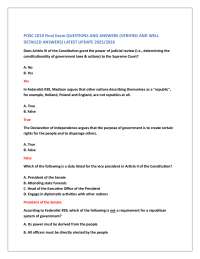 POSC 1010 Final Exam Questions and Answers: A Comprehensive Review of American Government