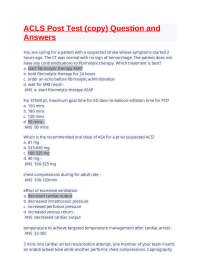 Advanced Cardiovascular Life Support (ACLS) Practice Questions and Answers