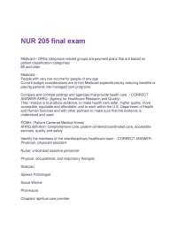NUR 205 Final Exam: Health Care Delivery Systems, Nursing Informatics, and TeamSTEPPS