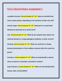 GIA Colored Stones Assignment 3 Exam Prep Guide: Ace Your Test with Premium Q&A