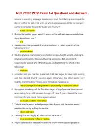 NUR 2310C PEDS Exams 1-4: Child Development & Health Review