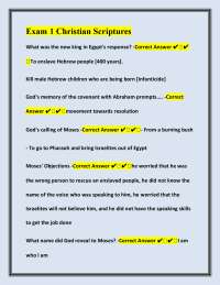 Exam 1: Christian Scriptures - Questions and Answers
