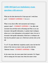 AMB 100 EpicCare Ambulatory exam questions with answers