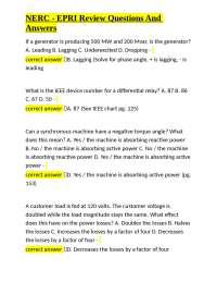 NERC - EPRI Review Questions And Answers
