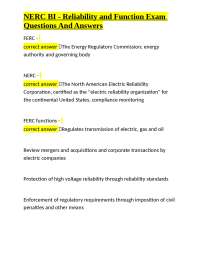 NERC & FERC: Reliability in North American Power