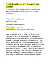 NERC Final Exam SOS Questions And Answers