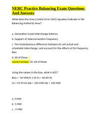 NERC Balancing Authority Area: Practice Exam Questions and Answers