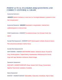 PMHNP Exam Questions and Answers: Key Concepts in Psychiatric Mental Health Nursing