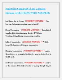 Zoonotic Diseases: Questions and Answers for Registered Sanitarian Exam