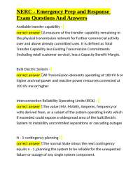 NERC Emergency Prep and Response Exam Questions and Answers