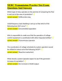 NERC Transmission Practice Test: Questions and Answers