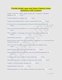 Florida Dental Exam: Questions and Answers for Assistants and Hygienists