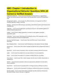 Organizational Behavior: Key Concepts and Managerial Roles - Questions and Answers