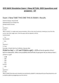 ISYE 6644 Simulation Exam 1 New ACTUAL 2025 (questions and answers) – GT