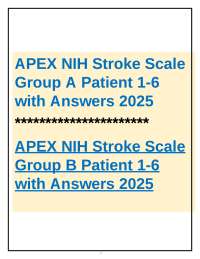 APEX NIH Stroke Scale Group A and B Patient 1-6 with Answers 2025
