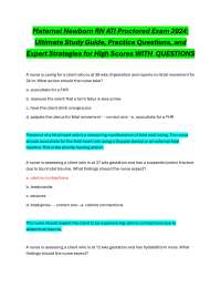 Maternal Newborn Nursing Practice Questions and Study Guide