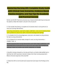 Mastering Nursing 205: Complete Study Guide with Clinical Case Scenarios, Evidence-Based
