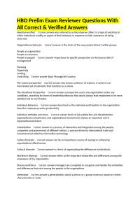 Organizational Behavior: Key Concepts and Definitions
