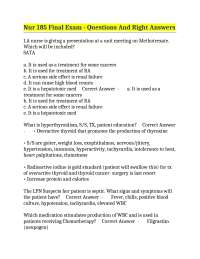 Nur 185 Final Exam - Questions And Right Answers