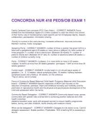 CONCORDIA NUR 418 PEDS/OB EXAM 1 QUESTIONS & ANSWERS SOLVED 100% CORRECT!!