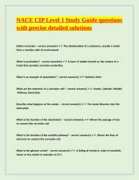 NACE CIP Level 1 Study Guide questions with precise detailed solutions