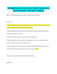 Straighterline American GOV Questions and Answers Already Passed