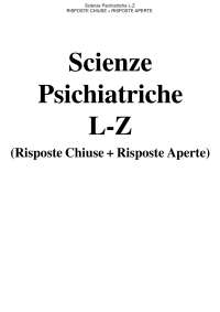 Scienze Psichiatriche (L-Z) - Paniere compilato eCampus