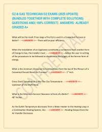 G2 & GAS TECHNICIAN G2 EXAMS (2025 UPDATE) (BUNDLED TOGETHER WITH COMPLETE SOLUTIONS) QUES