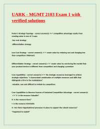 UARK - MGMT 2103 Exam 1 [126 questions] with verified solutions