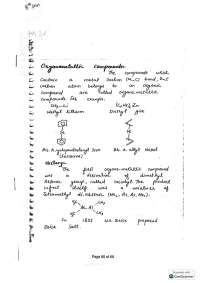 Characteristics of organometallic compounds