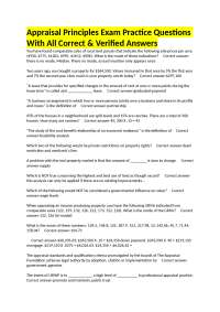 Appraisal Principles Exam Practice Questions With All Correct & Verified Answers
